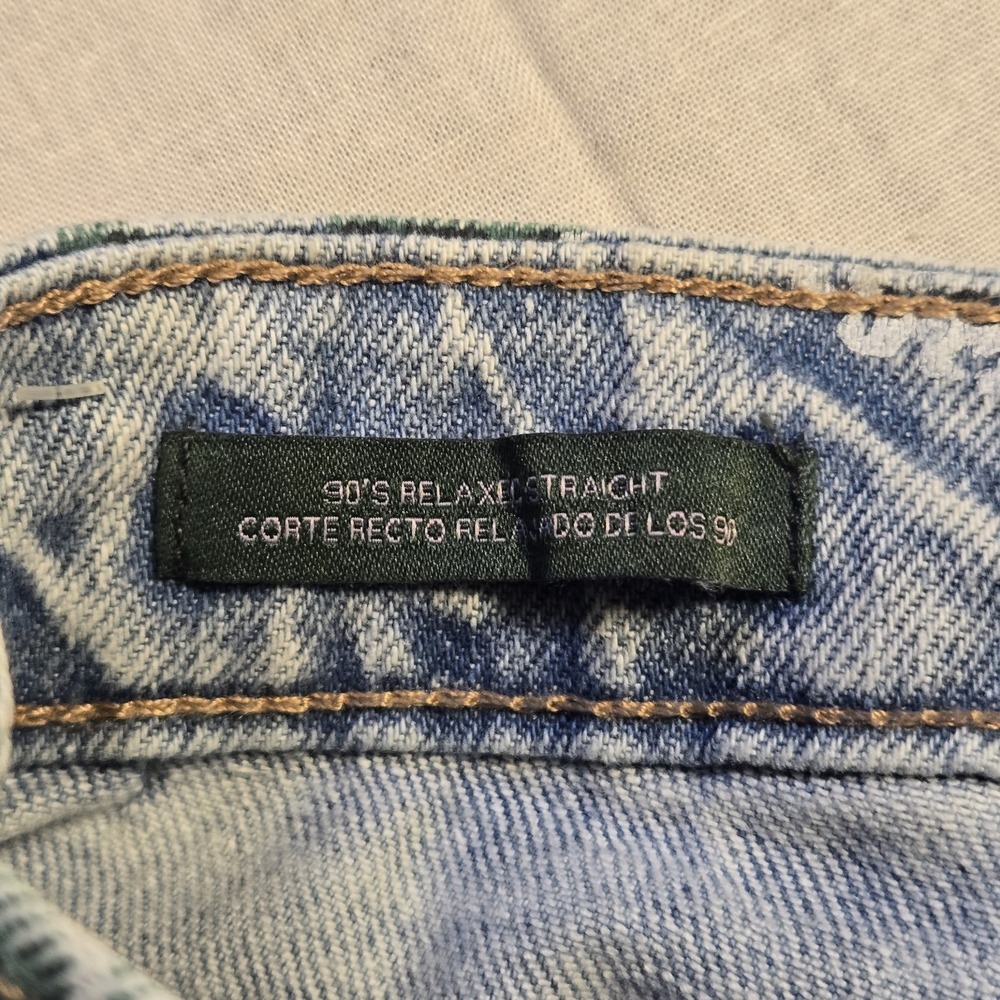 Wild Fable Women's 90's Relaxed Straight Jeans Light Blue Floral Size 6 - Picture 8 of 9